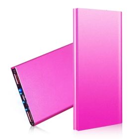 20000mAh Power Bank Ultra-thin External Battery Pack Phone Charger (Colors: HotPink)