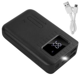 Portable Power Bank External Battery Pack Charger Dual USB (Colors: Black)