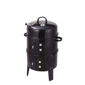 Outdoor Double-layer Grill, Charcoal Wood Fired Braising And Smoking Stove (Colors: 92614096)