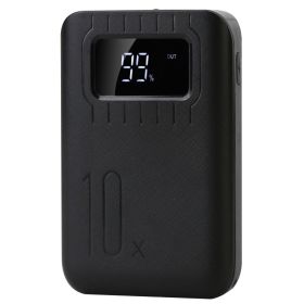 1Pc 1W MAh Portable Power Bank External Battery Pack Charger Dual USB Charge Interface With LCD Display Flashlight Type C Micro USB Lightning Input (Colors: Black)