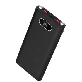 Green-Black-Red Color Options -- 1Pc 20000Mah Power Bank Portable Charger External Battery Pack 22.5W Super Fast Charging With LED Display Flashl (Colors: Black)