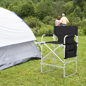 Silver White Iron Pipe Black Cloth Surface Plastic Sprayed Iron Round Pipe Director's Chair 103x60x499cm 120kg Without Carrying Bag (Colors: 43649365)