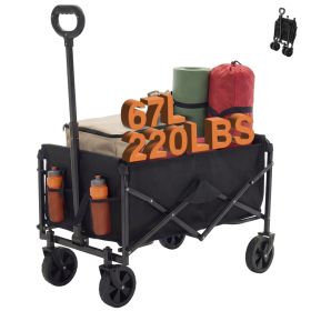 Foldable Trolley, With Wheels, Foldable, Large Capacity, 330 Pounds, Multi-functional Trolley, Heavy-duty Design, With Elastic Handles (Colors: Black  5in)