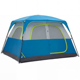 6-person Waterproof And Windproof Family Camping Tent, With Spacious Interior, Easy-to-install Double-layer Tent, Featuring Mesh Windows And Skyl (Colors: Dark blue)