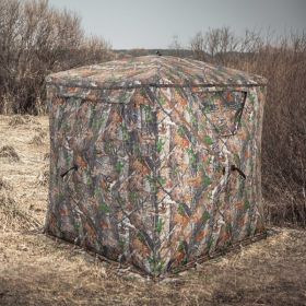2-3 Person Hunting Blind Portable Pop Up Ground Tent With Carry Bag And Storage Pocket (Colors: Camouflage)