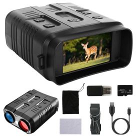 1Pc Night Vision Goggles 4K Full-Color Binoculars 10X Zoom With 2624ft Viewing Range 3in Screen 64G MMC Card WIFI APP Control Save Photo And Vide (Colors: Black)