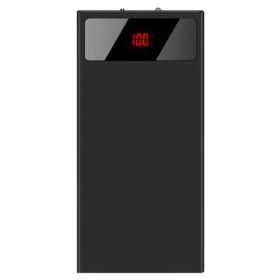20000mAh Power Bank Ultra Thin External Battery Pack Phone Charger Dual USB Flashlight Battery Remain Display (Colors: Black)