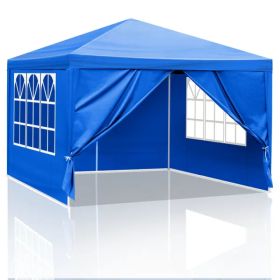10'x10' Gazebo Waterproof Outdoor Canopy Patio Tent Party Tent For Wedding BBQ Cater, Blue (Colors: As picture)