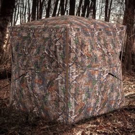 Hunting Blind 360 Degree One-Way See-Through Ground Blind For 2-3 Person (Colors: Camouflage)