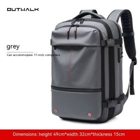 Travel Backpack Men's Business Multifunction Computer Bag Vacuum Compression Large-capacity Backpack (Colors: Light Gray-19 Inch)