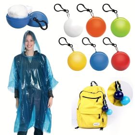 2 Balls Random Colours,Disposable Raincoat Adults Hood Poncho Ball Rain Coat Waterproof (Colors: 2pcs)